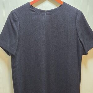 Vintage‎ Henry-Lee Dress Womens 12P Black Short Sleeve Sheath Knee Length USA